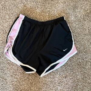 Nike Women's Black and Pink Athletic Shorts